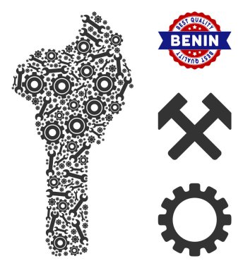 Onarım araçları kompozisyon Benin Haritası