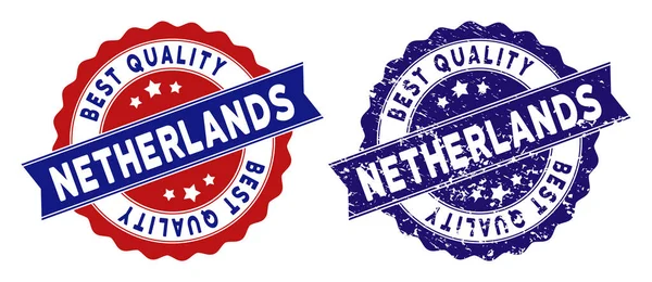 Países Bajos Mejor calidad Sello con superficie Grunge — Vector de stock