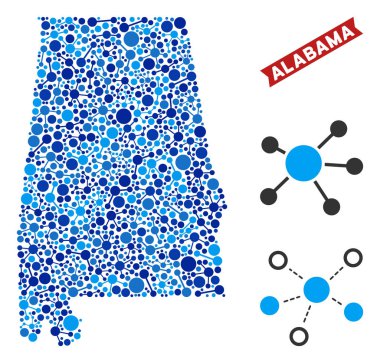 Alabama Eyalet harita bağlantıları mozaik