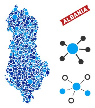 Arnavutluk Cumhuriyeti harita bağlantıları mozaik