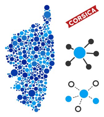 Korsika Fransa Adası harita bağlantıları kompozisyon