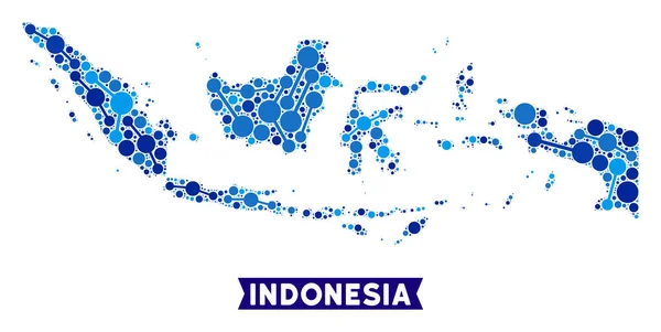 Indonesia Mapa Enlaces Collage — Archivo Imágenes Vectoriales