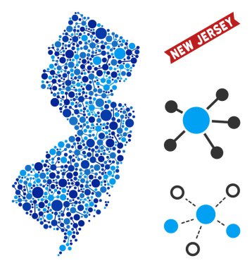 Yeni Jersey eyalet harita bağlantıları mozaik