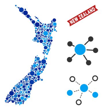 Yeni Zelanda harita bağlantıları mozaik