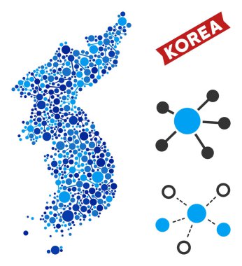 Kuzey ve Güney Kore harita bağlantıları mozaik