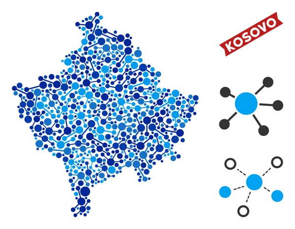 Kosovo Carte Liens Composition — Image vectorielle
