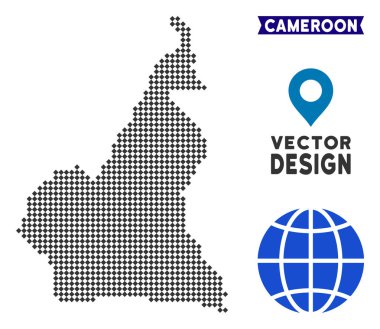 Noktalı Afrika Kamerun Haritası