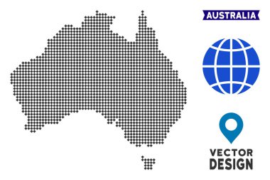 Pixelated Avustralya harita