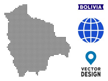 Pixelated Bolivya Haritası