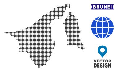 Noktalı Brunei harita