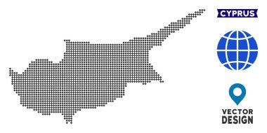 Noktalı Kıbrıs ada Haritası