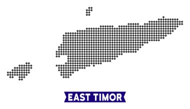Pixelated Doğu Timor Haritası