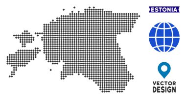 Noktalı Estonya Haritası