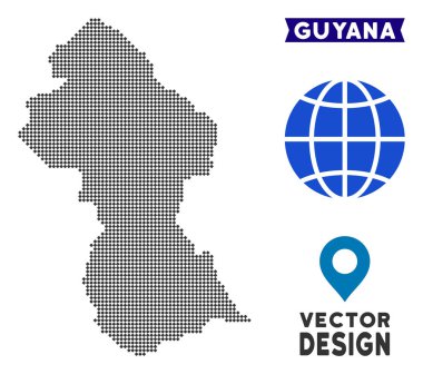 Noktalı Guyana Haritası
