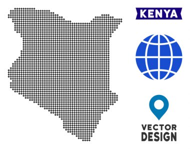 Pixelated Kenya harita