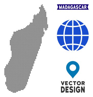 Noktalı Madagaskar Adası Haritası