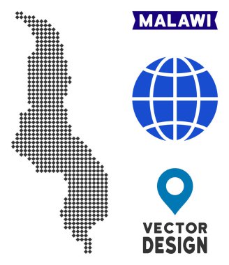 Pixelated Malavi Haritası