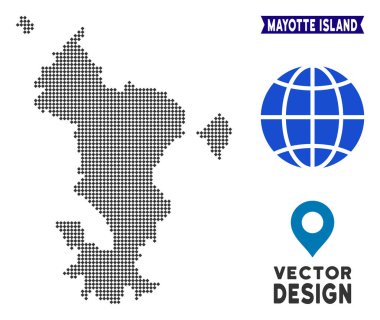 Noktalı Mayotte Adası Haritası