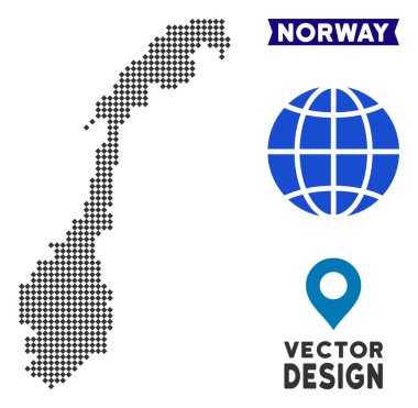 Pixelated Norveç Haritası