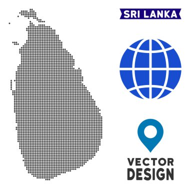 Pixelated Sri Lanka ada Haritası