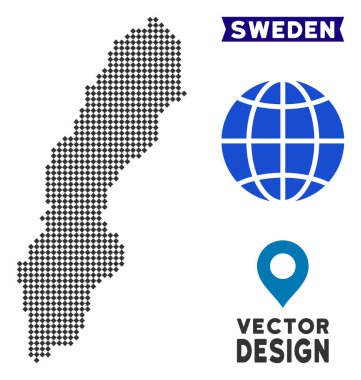 Noktalı İsveç harita