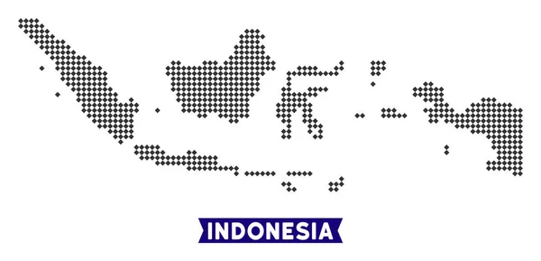 Gepunktete Indonesien-Karte — Stockvektor