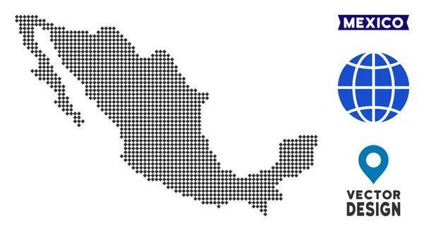 Mapa de México punteado — Archivo Imágenes Vectoriales