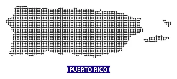 Dotted Puerto Rico Map — Stock Vector