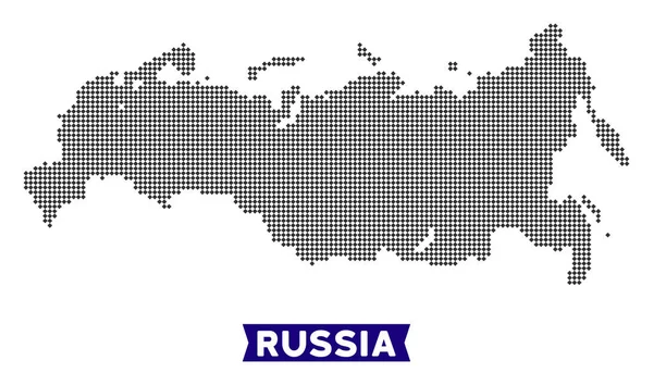 失真俄罗斯地图 — 图库矢量图片