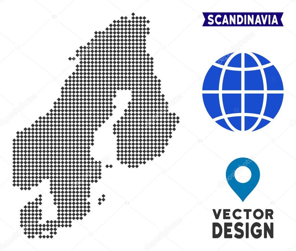 Dotted Scandinavia Map