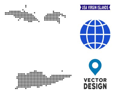 Pixelated ABD Virgin Adaları Haritası