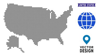 Pixelated Usa Alaska harita ile