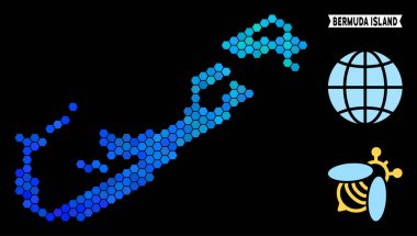 Mavi altıgen Bermuda Island harita