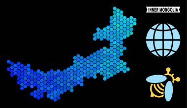 Mavi altıgen Çin İç Moğolistan Haritası