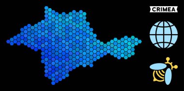 Mavi altıgen Crimea harita