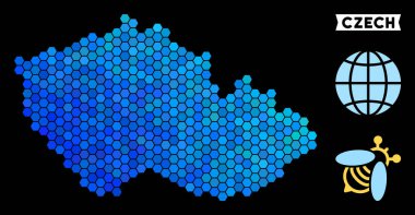 Mavi altıgen çek harita