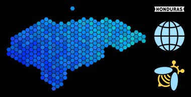 Mavi altıgen Honduras Haritası
