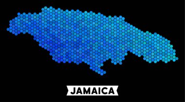Mavi altıgen Jamaika Haritası
