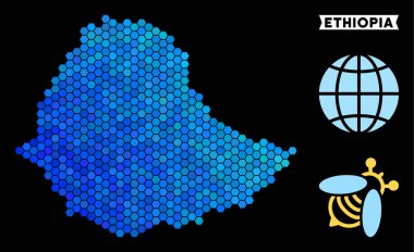 Mavi altıgen Etiyopya Haritası