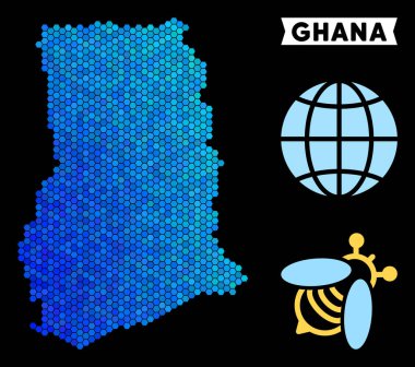 Mavi altıgen Gana harita