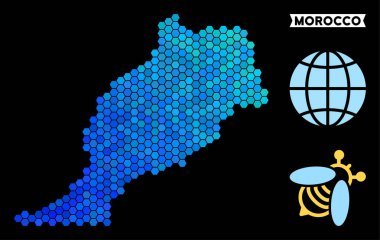 Mavi altıgen Fas Haritası