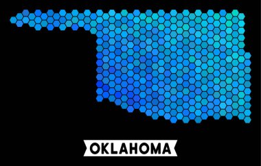 Mavi altıgen Oklahoma eyalet harita