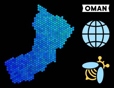 Mavi altıgen Umman Haritası