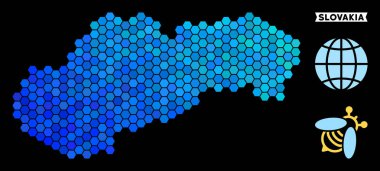 Mavi altıgen Slovakya Haritası