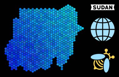 Mavi altıgen Sudan Haritası