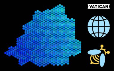 Mavi altıgen Vatikan Haritası