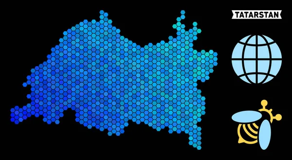 Mavi altıgen Tataristan Haritası