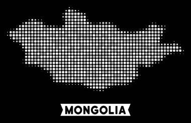 Nokta yarı ton Moğolistan Haritası