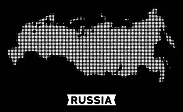 Pixel Halftone Russia Map — Stock Vector