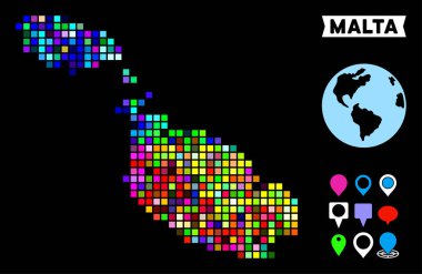Renkli nokta Malta Adası Haritası